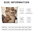 thumbnail image 5 of Art Pillow Cover, Modern Square Soft Accent Decorative Throw Pillow Covers Cushion Cover for Bedroom Sofa Living Room , Naughty Beaver, 5 of 5