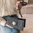 thumbnail image 4 of Embrague Femenino Bolso de la axila de la moda de las mujeres Bolsos de la cartera del dril de algodón de la cadena de moda para el regalo (negro) Likrtyny Para Estrenar, 4 of 8