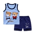 thumbnail image 1 of Ropa de bebé para niño, chándal informal, ropa de algodón puro, ropa de verano para bebés, camisetas y pantalones para niños, atuendo deportivo Tan Jianjun unisex, 1 of 2