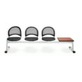 thumbnail image 1 of OFM Moon Series Model 334T 4-Unit Beam Seating with 3 Fabric Seats & 1 Table, Slate Gray with Cherry, 1 of 2