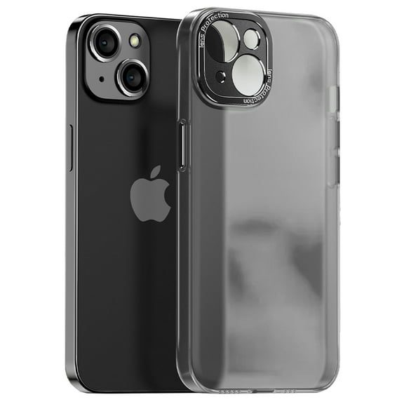 SaniMore for iPhone 14 Plus Lens Protection Case Lightweight Clear Frosted Rugged PC, All-Inclusive [Not Yellowing Technology] Full Body Shockproof Protective Cover for iPhone 14 Plus, Black