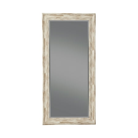 Full Length Leaner Mirror, Farmhouse Antique White Wash, 65