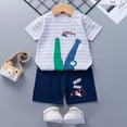 thumbnail image 2 of TAIAOJING Baby Boys Girls Outfits Cartoon Print Short Sleeve Tops Printed Shorts 2PCS Clothes Set For 18-24 Months, 2 of 6