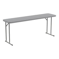 Bowery Hill Rectangle Plastic Folding Training/Seminar Table in Gray