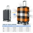 thumbnail image 6 of Kdxio Orange Plaid Pattern Luggage Cover for Travel,Elastic and Durable,Fits 18-32 Inch,Anti-Scratch Suitcase Protector, 6 of 9