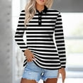 thumbnail image 2 of Tiqkatyck Womens Tops on Sale, Women's Lapel Neck Slim Fit Casual Fashion Top Long Sleeve Shirts for Women Polo Shirts for Women Black L, 2 of 5