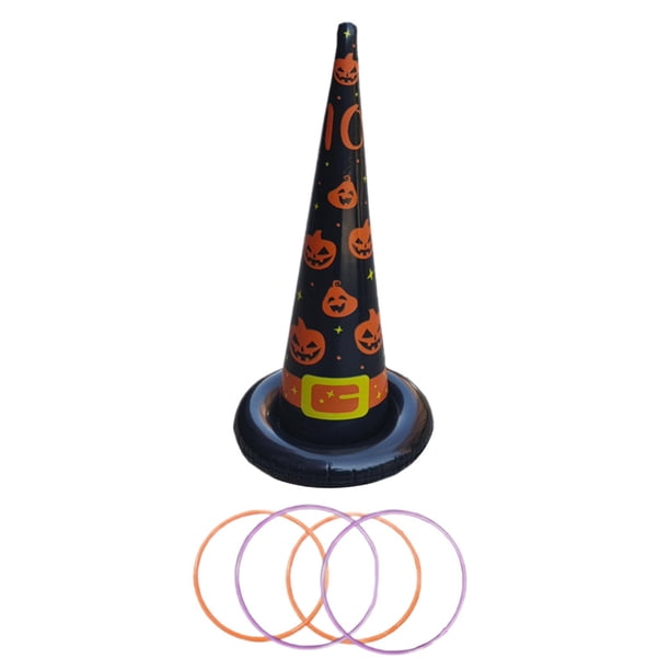 Juego de 5 piezas de lanzamiento de anillos de Halloween, juegos de fiesta de Halloween, decoraciones de Halloween, conos deportivos para suministros Naranja