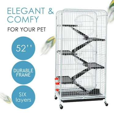 Yaheetech 52" 6 Level Indoor Ferret and Small Animal Cage, White