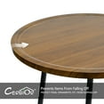 thumbnail image 6 of CERBIOR Vintage Modern Small Round Coffee Table, Living Room Centerpiece, Wooden Surface Top & Sturdy Metal Legs, Minimalist Display Side Table, 6 of 7
