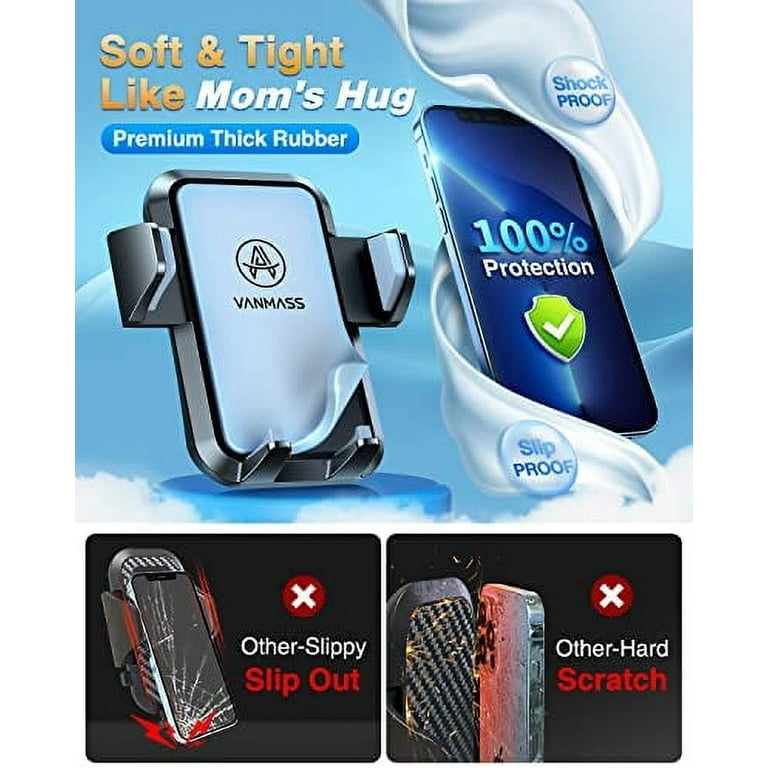 VANMASS [Upgraded] Cell Phone Holder Car [Anti-Slip Soft Silicone