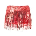 thumbnail image 4 of DHFJKG Skirts For Women Latin Dance Glitter Sequins Tassels Mini Skirt With Asymmetric Hem Performance Wear Stylish Skirt, 4 of 5