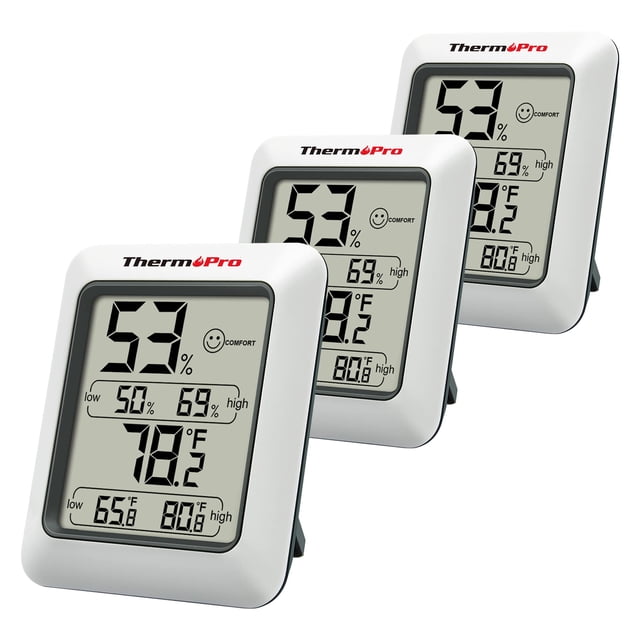 Termómetro higrómetro digital para interiores ThermoPro TP50, paquete de 3
