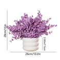 thumbnail image 3 of CuiLiyq Indoor Fake Plants, Small Artificial Eucalyptuss Plants with White Flower Pots, Suitable For Bedroom Home Decor Simulation Plant Decoration, 3 of 6