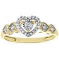 thumbnail image 2 of 10K Yellow Gold Round Diamond Heart Halo w/ Milgrain Engagement Ring 0.15 Ct., 2 of 5