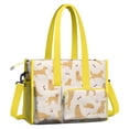 thumbnail image 2 of Teacher Tote Bag,Golden Retriever with Bones and Paws Teacher Utility Tote Bag,Large Work Tote Bags for Women with Multiple Pockets,Top Zipper Closure,13.8x10.6x6.7 Inch, 2 of 5