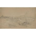 thumbnail image 2 of Samuel Palmer 14x10 Black Ornate Wood Framed Double Matted Museum Art Print Titled: Rome from San Spirito, 2 of 5