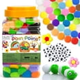thumbnail image 5 of 300 Pieces 1 Inch Assorted Pompoms with 100pieces Wiggle Eyes Multicolor Arts and Crafts Pom Poms Balls for Kids DIY Art Creative Crafts Decorations, 5 of 8