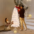 thumbnail image 7 of VINGLI 6 ft Pre Lit Pencil White Christmas Tree, Skinny Xmas Tree w/400 Tips & 210 LED Lights, Realistic Slim Christmas Tree Holiday Decoration for Home, Office & Party, 7 of 7