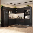 thumbnail image 2 of Madesa Gabinete de Cocina Integral Completa de Esquinero 472 cm Reims Negro 01, 2 of 8