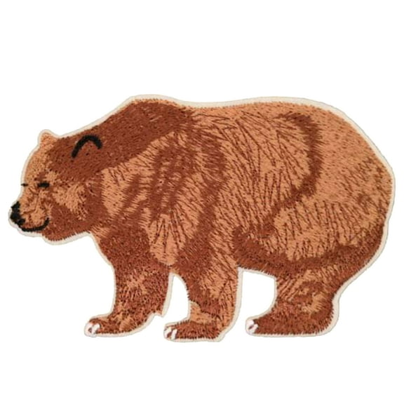 Brown Bear - Wild Animal - Zoo - Bear - Grizzly - Embroidered Iron On Patch