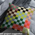 thumbnail image 2 of Castle Fairy Geometric Grid Fabric by the Yard 1 Yard,Abstract Plaid Home Decor Fabric by the Yard,Colorful Checkered Room Decor Fabric by the Yard,Luxury Bedroom Decor, 2 of 6