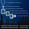 thumbnail image 2 of Gem Stone King 925 Sterling Silver London Blue Topaz Pendant & Earrings Jewelry Set for Women | 7.44 Cttw | Emerald Cut 9X7MM and 8X6MM | Gemstone Birthstone | 18 inch Chain, 2 of 4