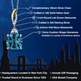 thumbnail image 2 of Gem Stone King 925 Silver and 10K Yellow Gold London Blue Topaz and White Moissanite Pendant Necklace for Women | 9.03 Cttw | Gemstone November Birthstone | Cushion 12MM | With 18 inch Chain, 2 of 7