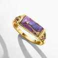 thumbnail image 5 of Ross-Simons Purple Turquoise and .10 ct. t.w. Amethyst Ring in 18kt Gold Over Sterling, Women's, Adult, 5 of 7
