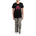 thumbnail image 4 of CafePress - Pink Shamrock Skulls Women's Dark Pajamas - Women's Short Sleeve Print T-Shirt and Pants Dark Cotton Pajama Set, 4 of 7