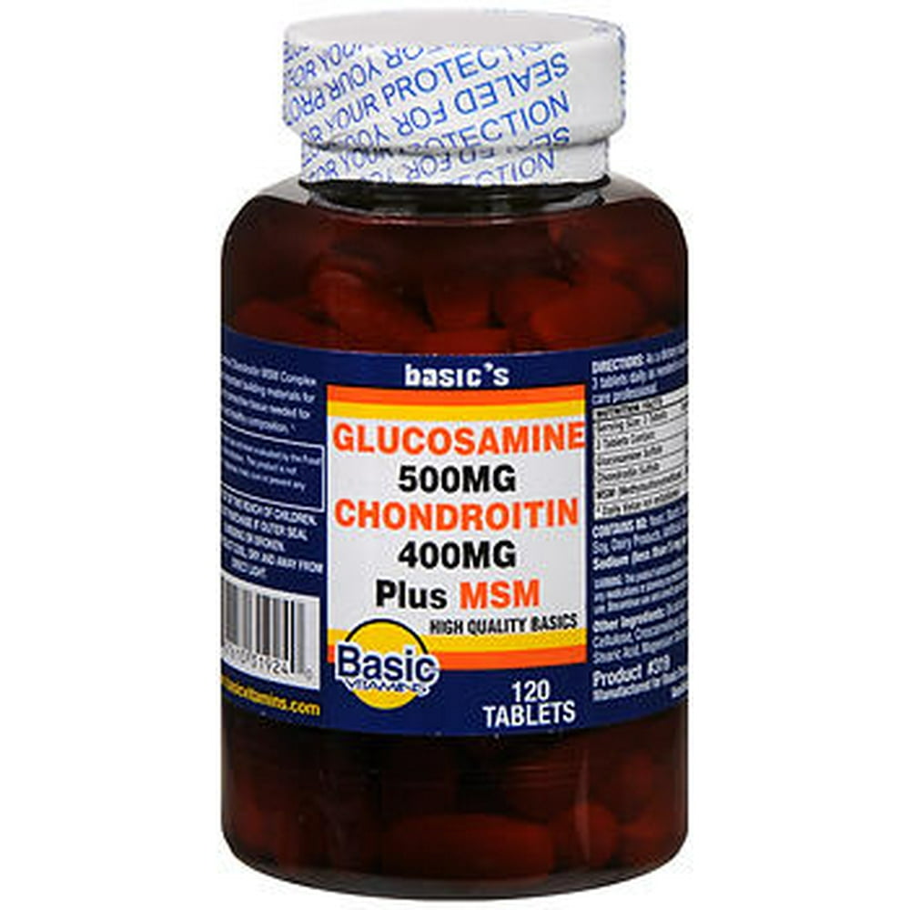 Basic Vitamins Glucosamine 500 mg Chondroitin 400 mg Plus MSM Tablets