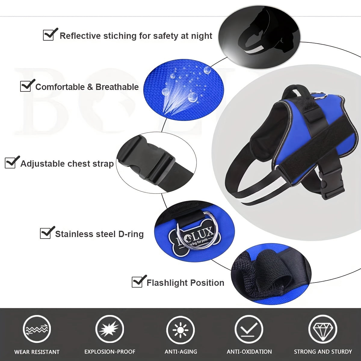 DABEI Reflective No-Pull K9 Dog Harness For Small And Medium Dogs - Comfortable And Secure Pet Harness For Outdoor Activities