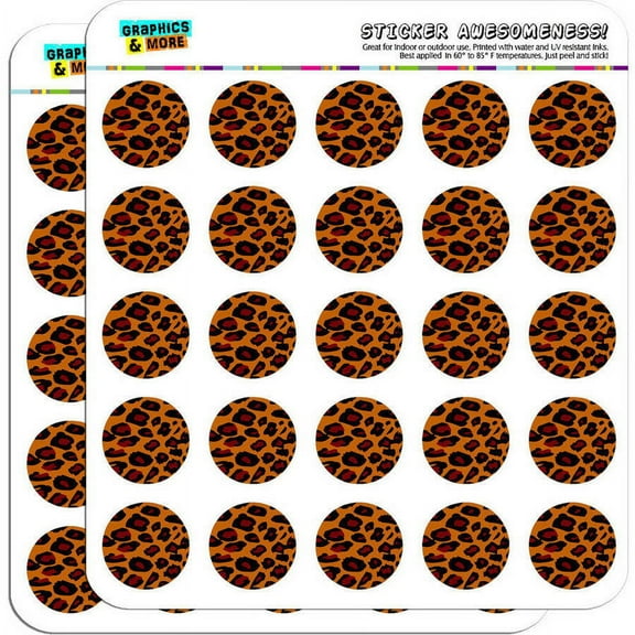 Leopard Animal Print 50 1" Planner Calendar Scrapbooking Crafting Stickers