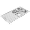 thumbnail image 2 of Stainless Steel Single Bowl Reversible Square Topmount Kitchen Sink for Home Restaurant, 2 of 8