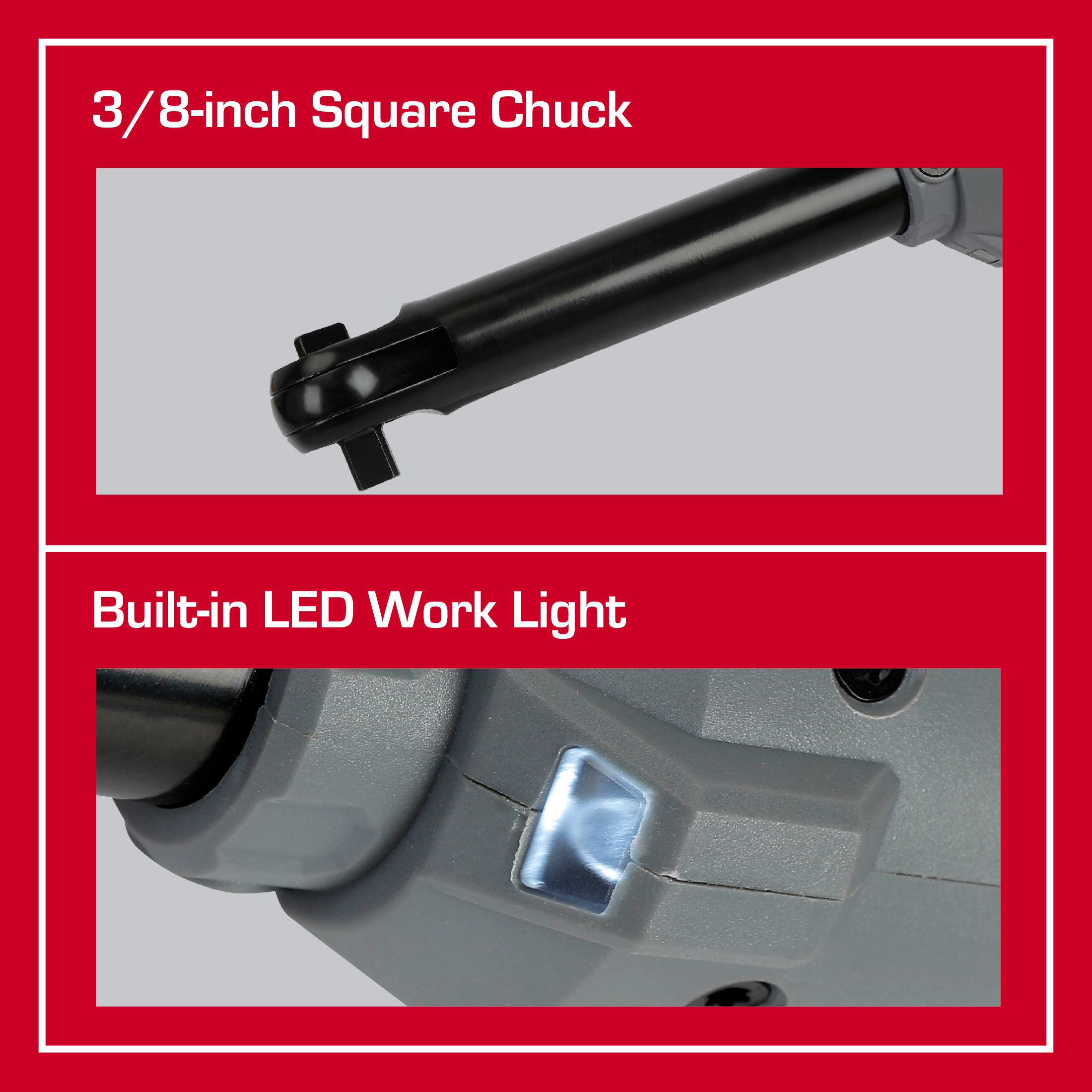 Llave de carraca inalámbrica Hyper Tough de 12V Max sin escobillas de 3/8 de pulgada de alcance extendido con batería de 1.5Ah 8