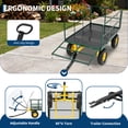 thumbnail image 6 of Heavy Duty 1500 Lbs Capacity Mesh Steel Garden Cart Folding Utility Wagon with Removable Sides, Garden Cart on Wheels for Gardening Soil, Tools, and Plant Transport, 6 of 11