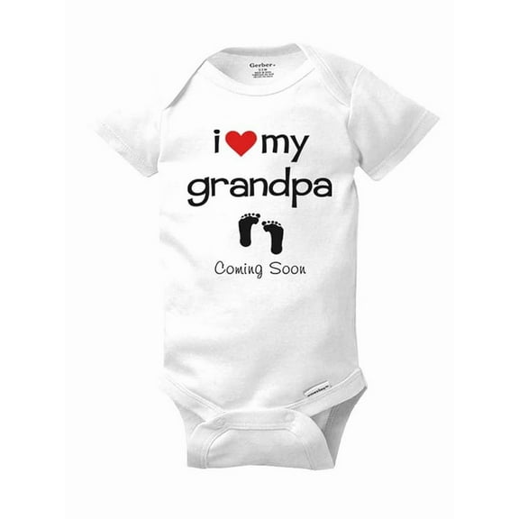 I love my grandpa Coming Soon bodysuit - wallsparks cute & funny Brand Surprise baby birth pregnancy announcement - White Newborn Size (0-3 Mos) Unisex