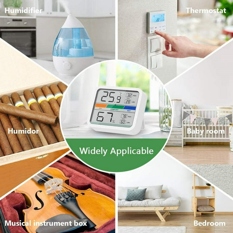 EEEKit Mini Hygrometer Thermometer Digital LCD Monitor Indoor Outdoor  Humidity Meter Gauge for Humidifiers Dehumidifier Greenhouse Basement  Babyroom