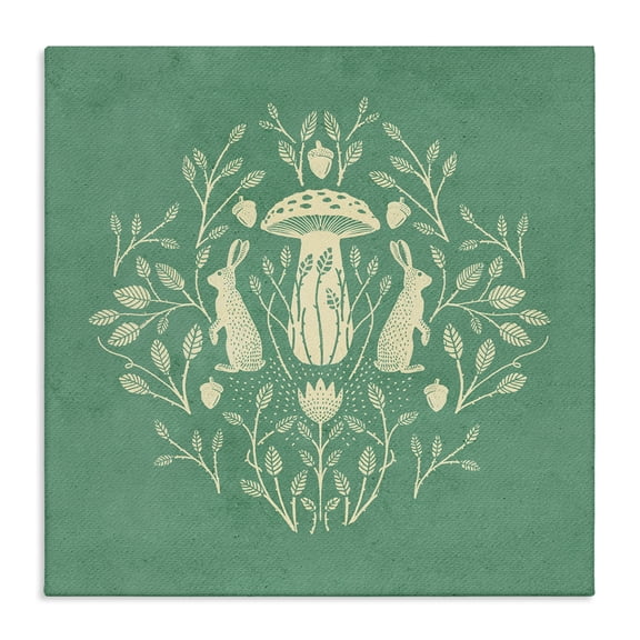 Stupell Industries Bohemian Floral Herbs with Rabbits Canvas Art, 17 x 17, by Katie O'Shea