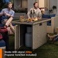 thumbnail image 4 of MRUAKA Outdoor Patio Furniture Set, 10-Piece Modular Sectional Sofa With Tea Table、Gas stove table and Free Cushion, PE Wicker Outdoor Conversation Set for Patio, Garden, Backyard,Navy, 4 of 9