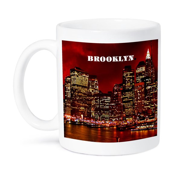 3dRose, Brooklyn Lit Up At Night, 11oz Mug