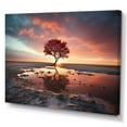 thumbnail image 2 of Designart "Sunset Solitude In Silhouetted Desert" Desert Canvas Prints, 2 of 7