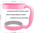 thumbnail image 2 of Paquete de 3 asas para vasos de 30 oz, asas para tazas o portavasos de repuesto: encapsulación de plástico negro, rosa y azul, 2 of 5