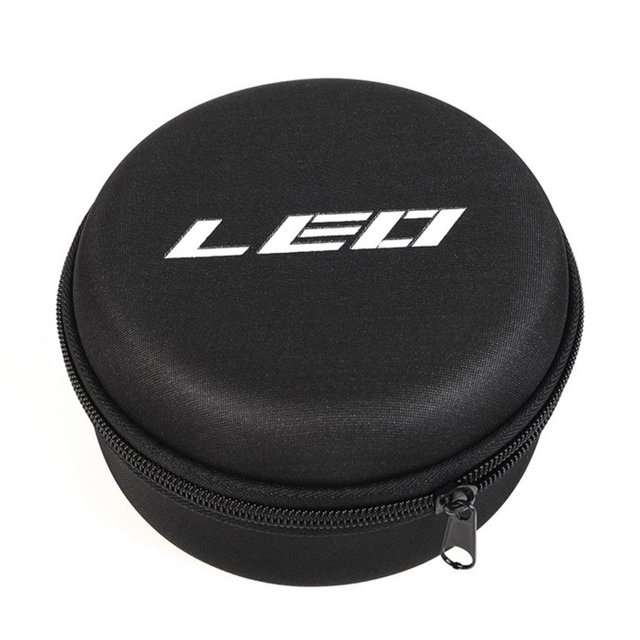 Bolsa de almacenamiento de carrete de pesca redonda LEO, funda protectora de carretes de balsa con mosca EVA