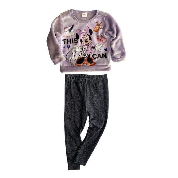 Conjunto Sudadera Estampada y Leggings Tipo Mezclilla Disney Minnie Mouse