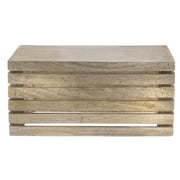 HUBERT Slatted Crate Display Rectangular Natural Mango Wood Slatted Crate - 11" L x 7 3/32" W x 5 1/8" H