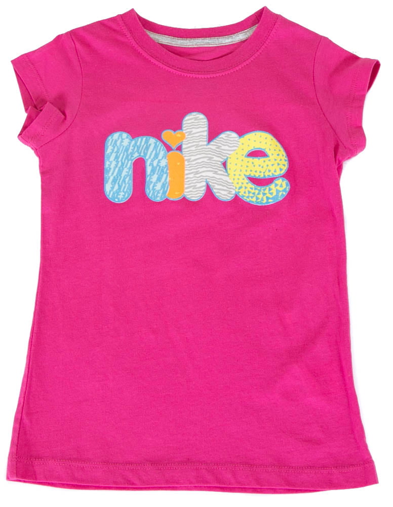 Nike Girls Athletic T-Shirt Vivid Pink 361820 - Walmart.com