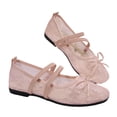 thumbnail image 6 of HTHLVMD Mary Janes, Cross Strap Flats, Breathable Mesh Shoes, Women Dress Flats, Women's Lace Ballet Flats Cross Strap Mesh Breathable Mary Jane Shoes Low Cut Slip-On Dress Flats, Pink 8.5, 6 of 8