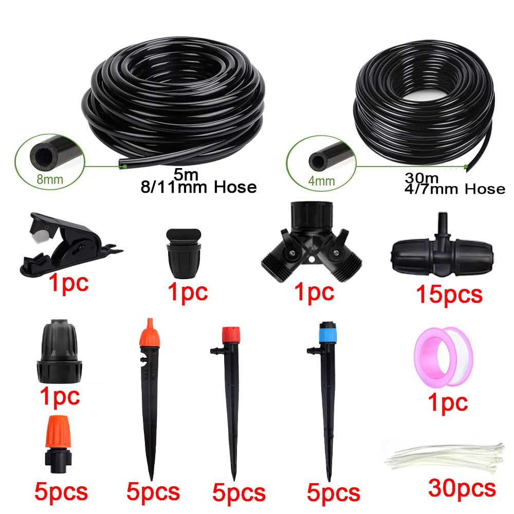Dleadar 98.43FT Drip Irrigation Kits Automatic Drip Irrigation System with Tubing Hose Home Decor