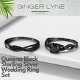 thumbnail image 3 of Queena Black Wedding Ring Set Anniversary Band Engagement Ring for Women Sterling Sterling Cz Ginger Lyne Collection, 3 of 8