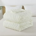 thumbnail image 7 of Ivory Comforter Set King Size, Boho Soft Warm Tufted Bedding Comforter Sets for King Size Bed, 3 Pieces Aesthetic Chevron Farmhouse Cute Bohemian Textured Bedding Set, 7 of 7